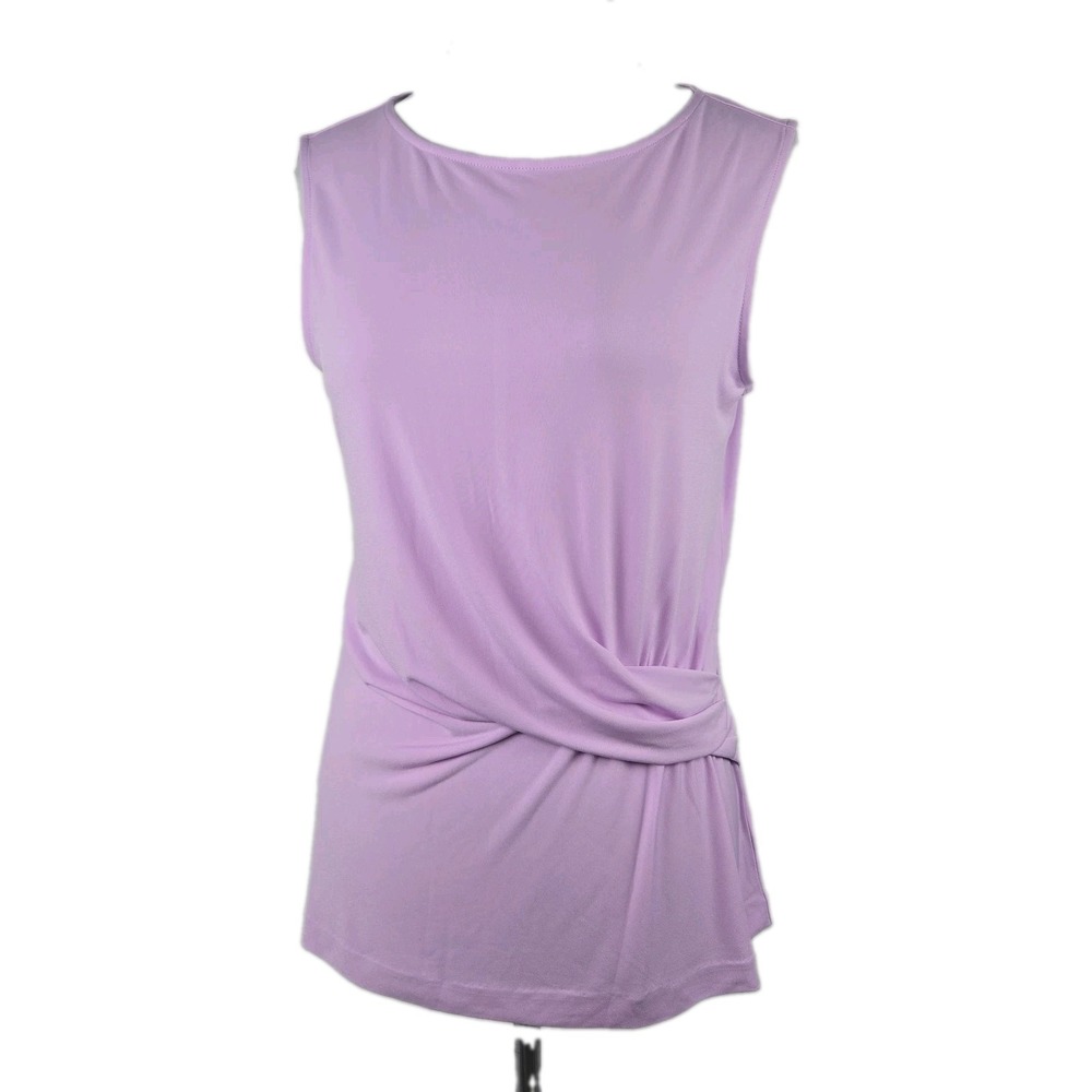 THE LIMITED Medium Lavender Sleeveless Faux-Wrap Stretch‎ Knit Top Nwt $59